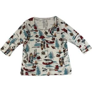 Coldwater Creek Cardigan Womens PXL‎ Outdoors Camping Canoe Fishing 3/4 Sleeve